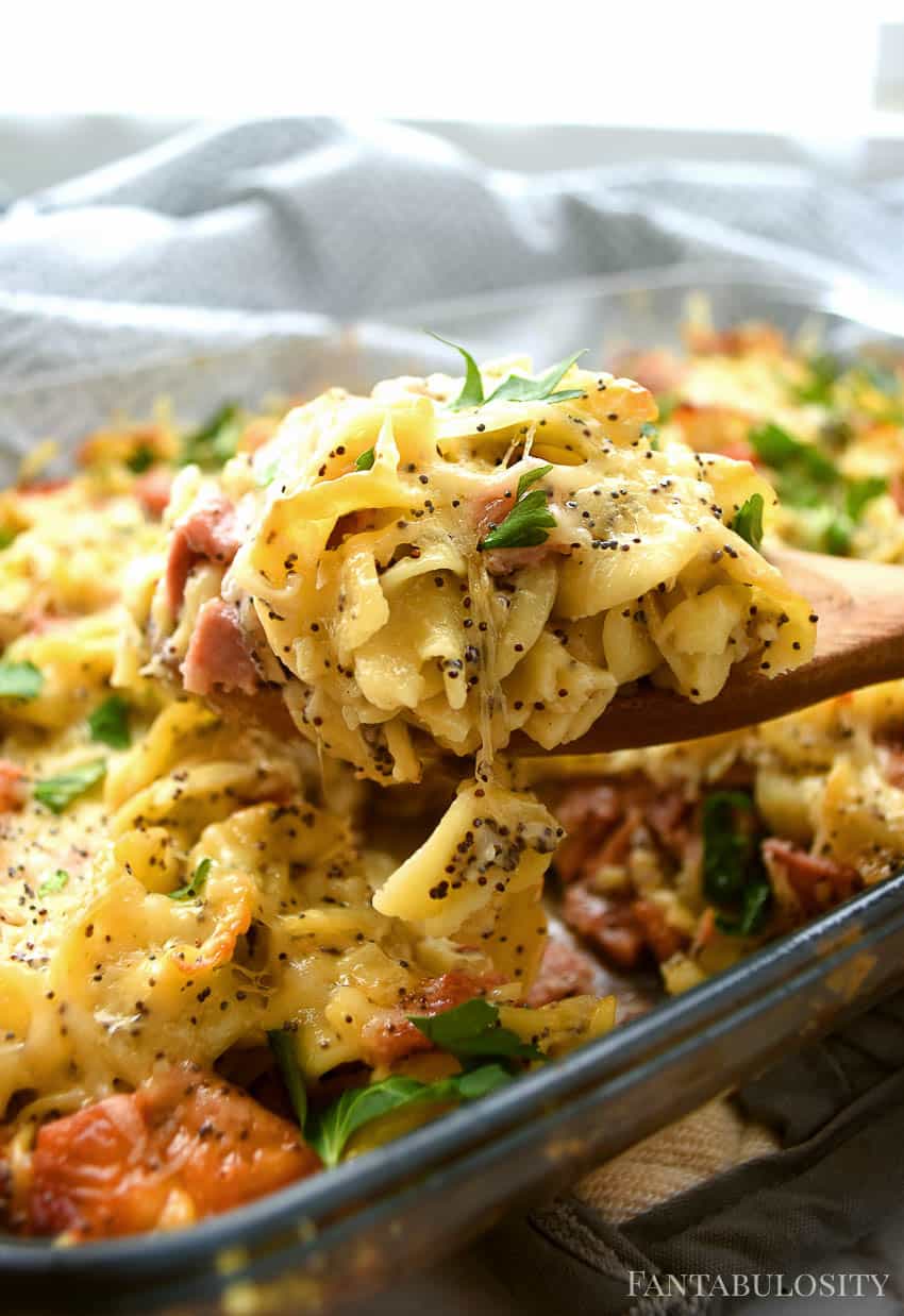 Ham Casserole - Swiss Cheese & Noodle Bake - Fantabulosity