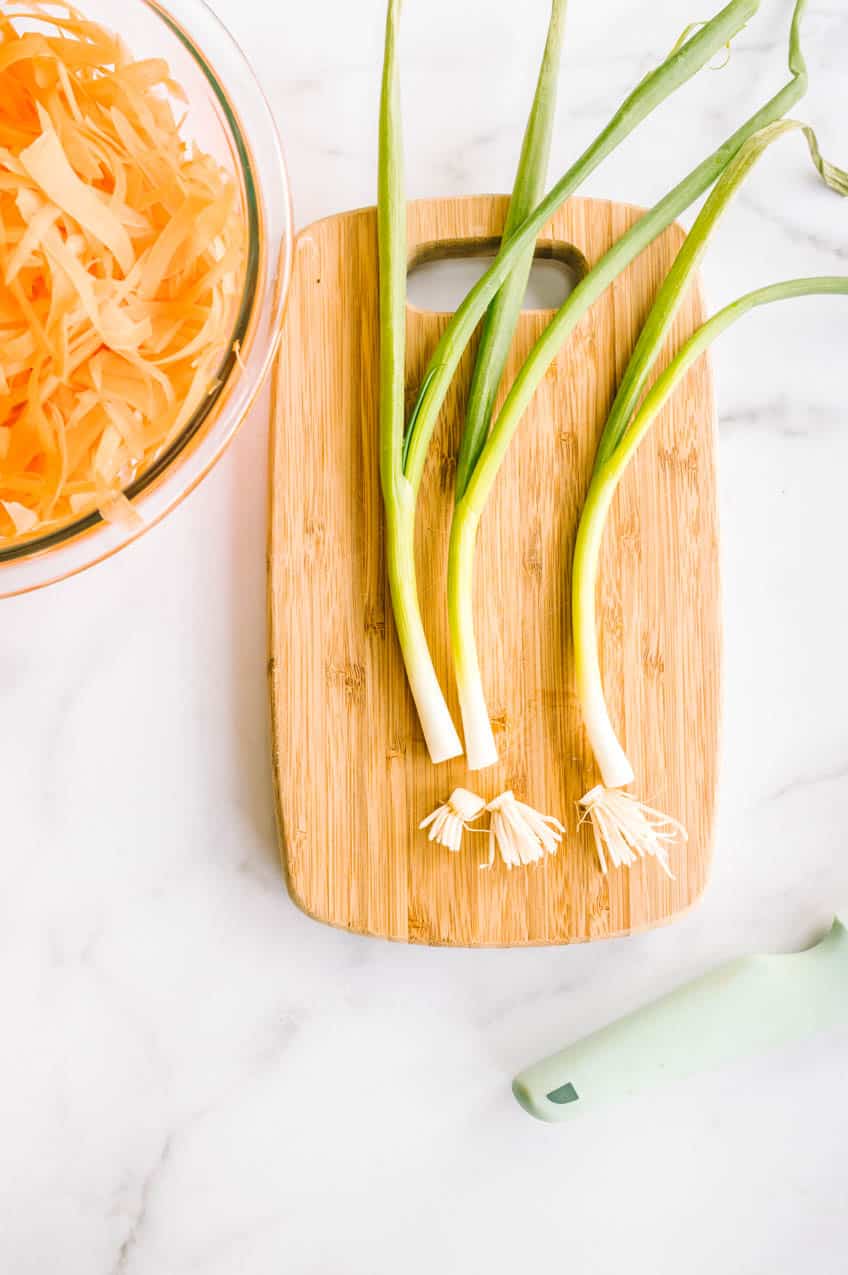 carrot salad peeled carrots and green onion