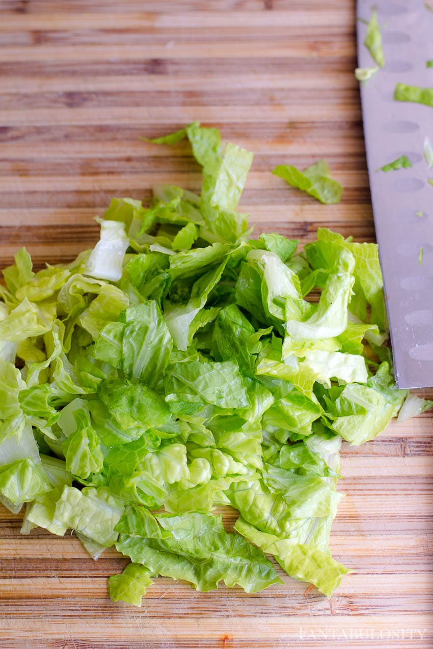 Chopped romaine lettuce and/or iceberg