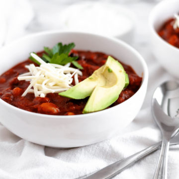 This Vegetarian Chili is simple to make and hearty enough to keep you full. Perfect for Meatless Monday.