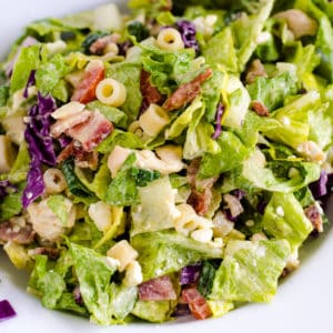 Italian Chopped salad in white bowl