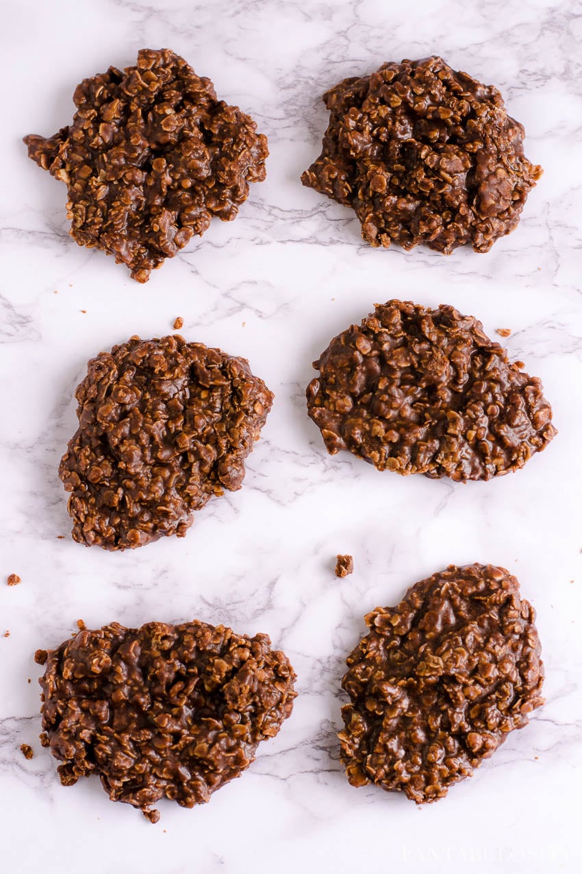 Classic no bake cookies - oatmeal chocolate peanut butter recipe