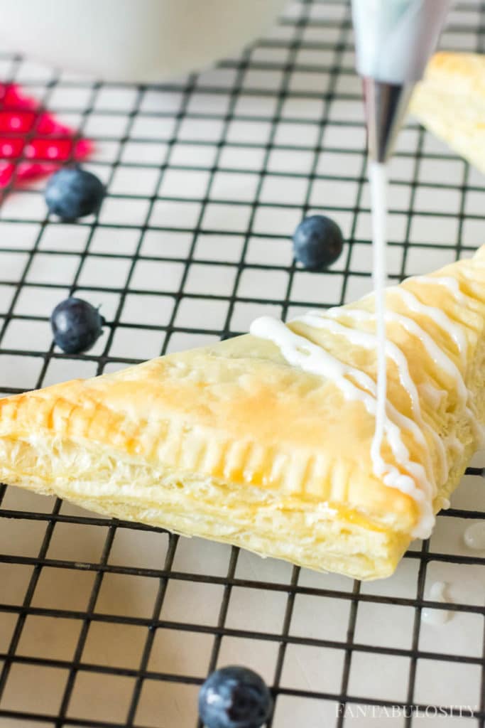 Blueberry Turnover with icing drizzle