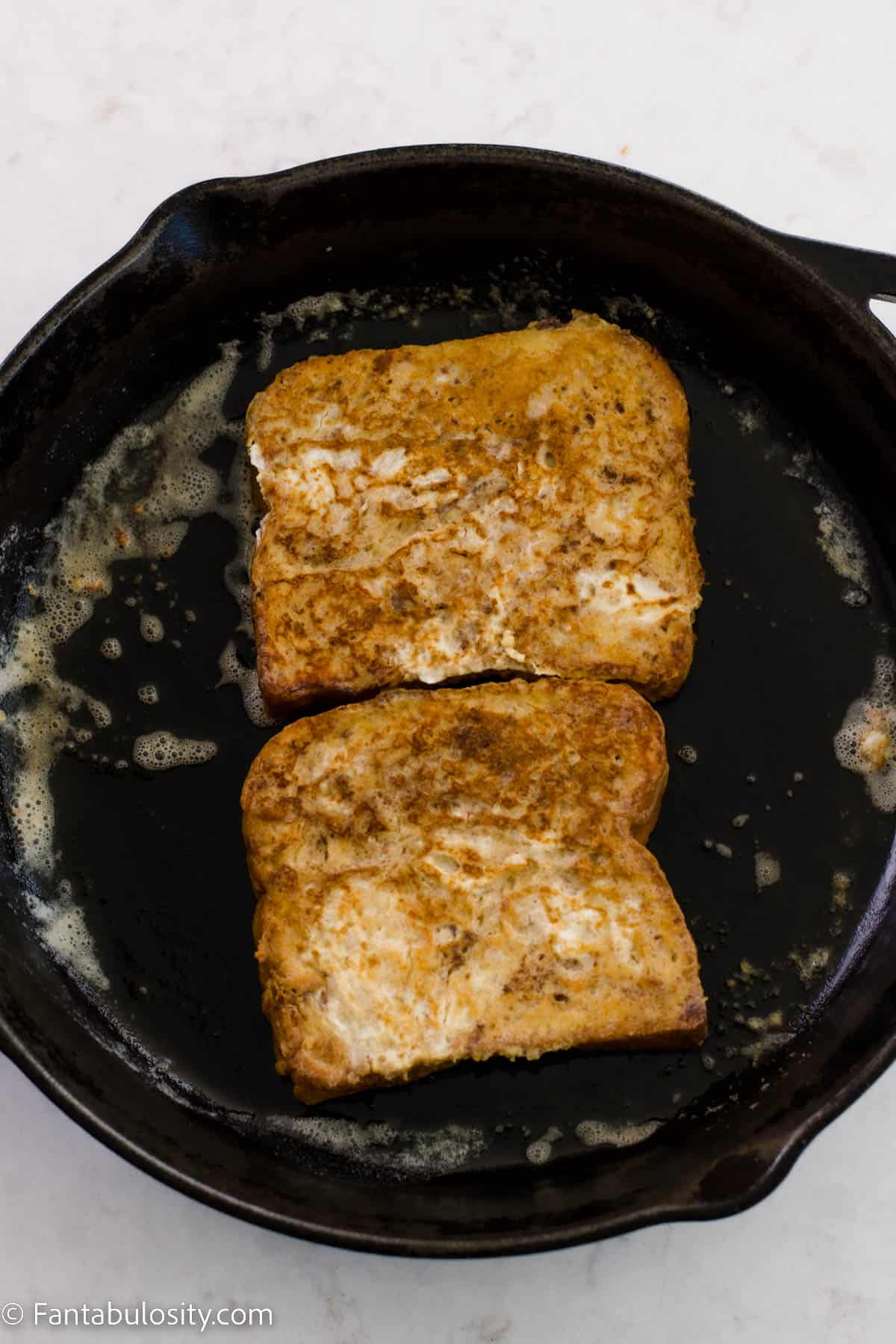 French toast in cast iron skillet