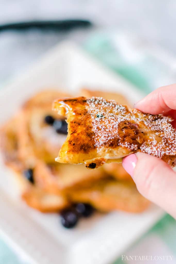 Dip french toast sticks in syrup - french toast recipe