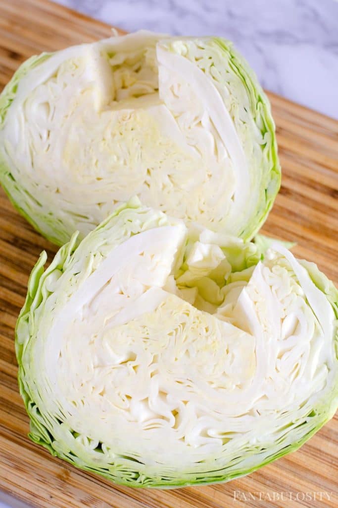 Sliced Head of Cabbage to use in kielbasa and cabbage recipe in the instant pot