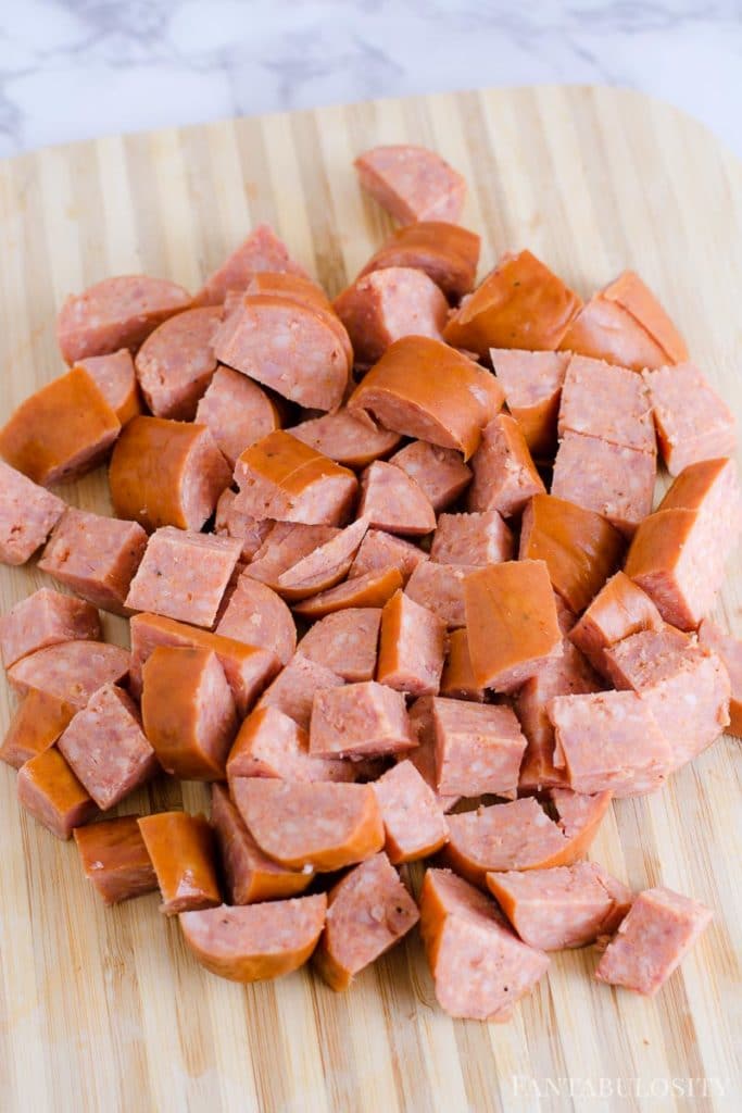 Chopped smoked sausage - kielbasa