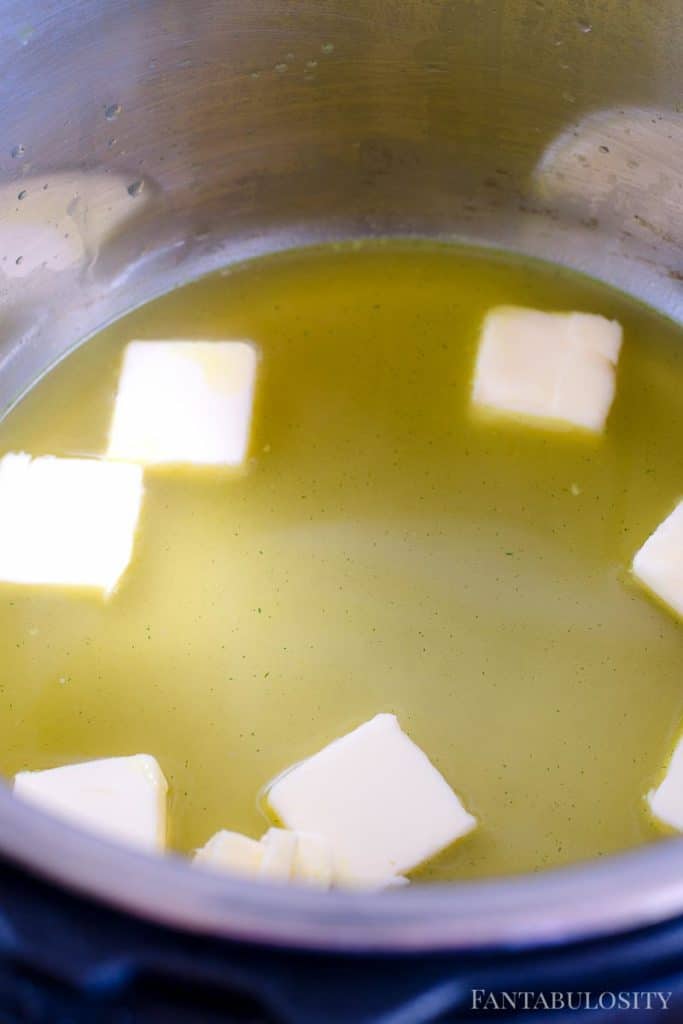 Chicken broth and butter in instant pot