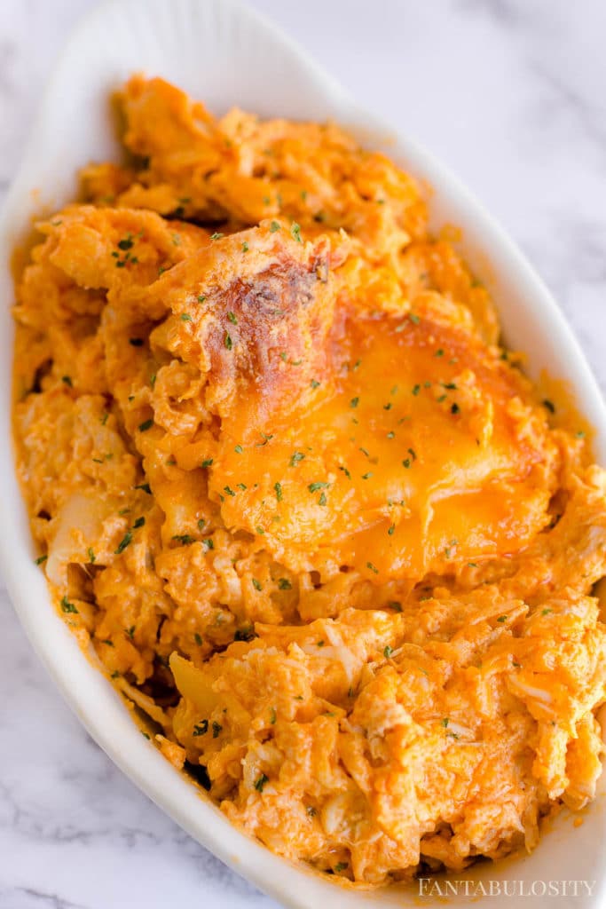 Buffalo Chicken Lasagna in a serving dish