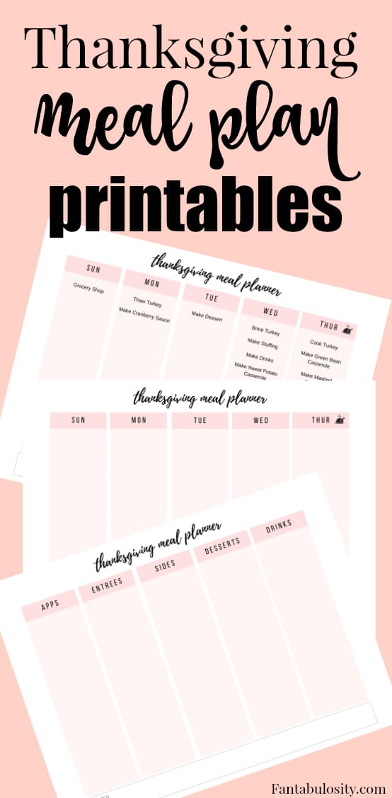 FREE Thanksgiving Meal Planner Template | 3 - Page Printable