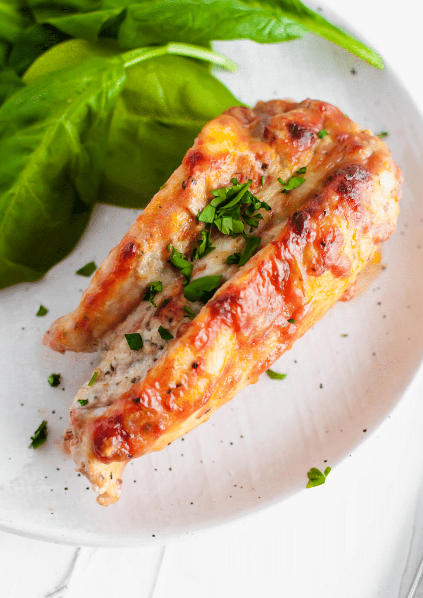 Get ready for some major comfort food. Lasagna Stuffed Chicken is packed with three cheeses and red sauce for the ultimate low carb meal.