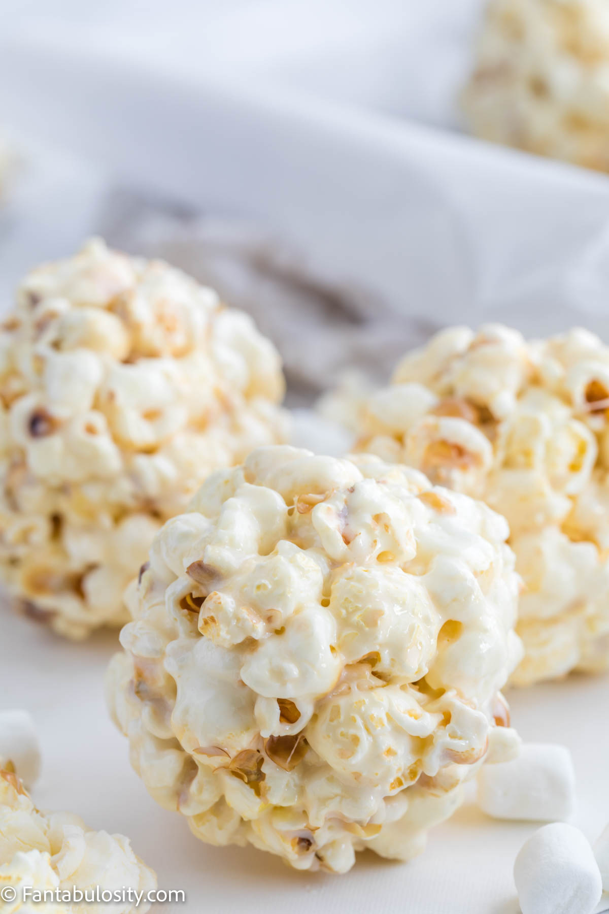 marshmallow popcorn balls on table