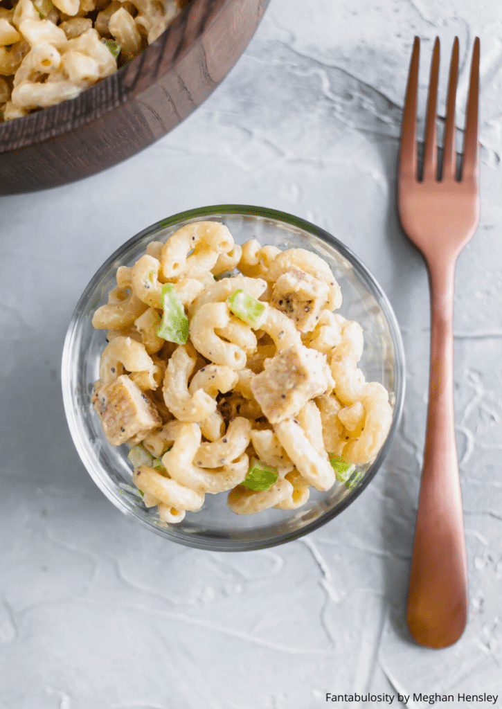 This simple, pantry staple Chicken Macaroni Salad is just what we need right now. A simple creamy dressing, tossed with tender pasta, chicken, celery and onion that’s done in a flash.