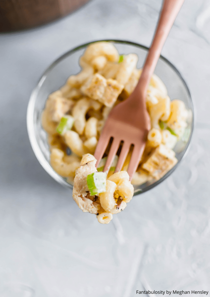 This simple, pantry staple Chicken Macaroni Salad is just what we need right now. A simple creamy dressing, tossed with tender pasta, chicken, celery and onion that’s done in a flash.