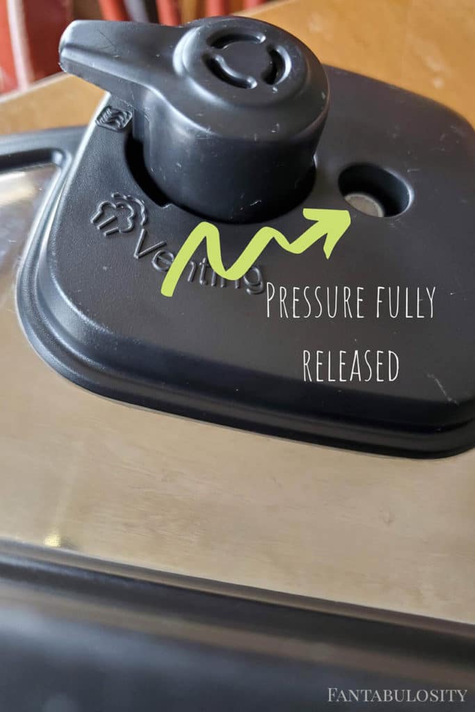 Pressure Released on Instant Pot