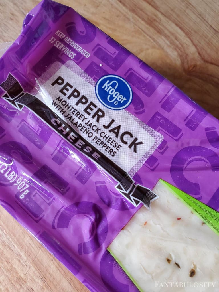 Pepperjack cheese in the wrapper from Kroger