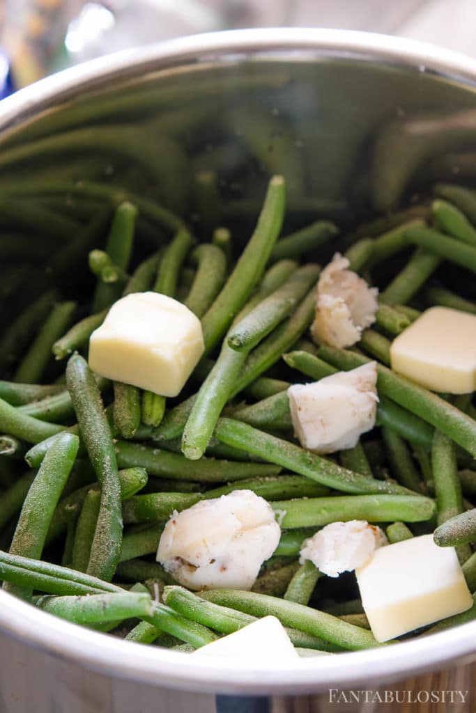 Fresh green beans and potatoes in instant discount pot