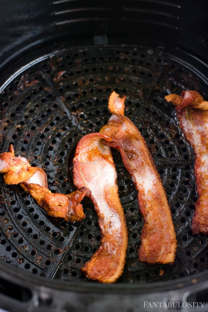 8.5 minutes bacon cooked in air fryer