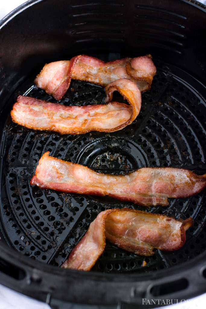7.5 minutes bacon cooked in the air fryer