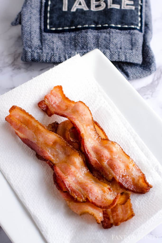 Bacon cooked for 7.5 minutes in air fryer