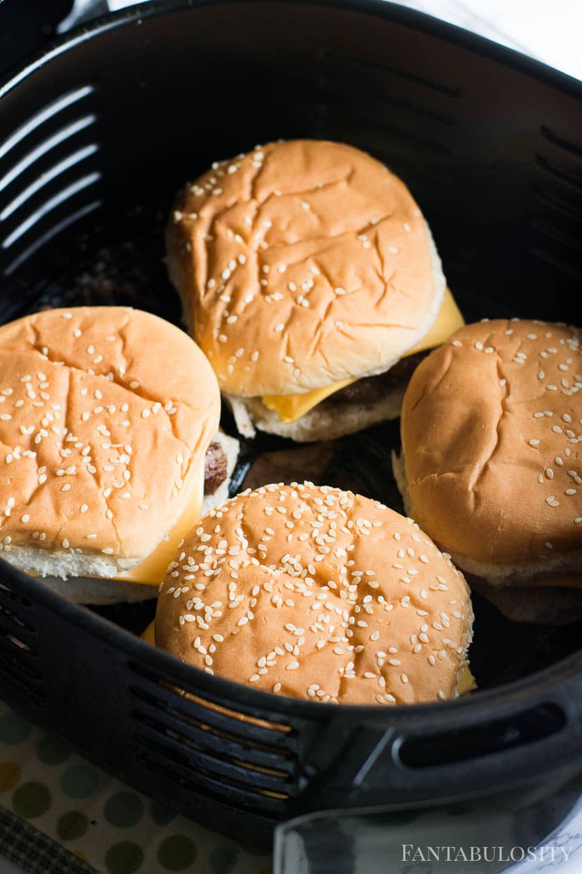 Toasted Cheeseburgers in the air fryer