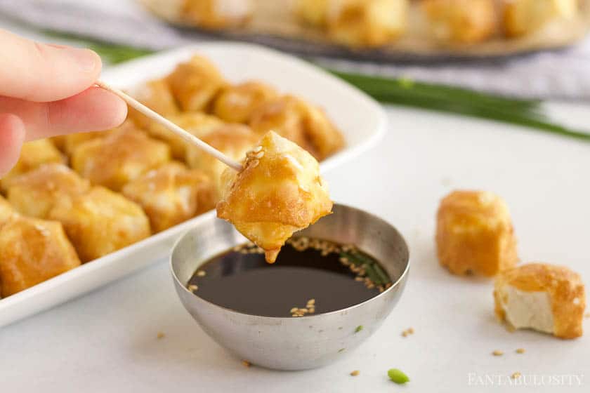 Air Fryer Tofu Recipe with a dipping sauce
