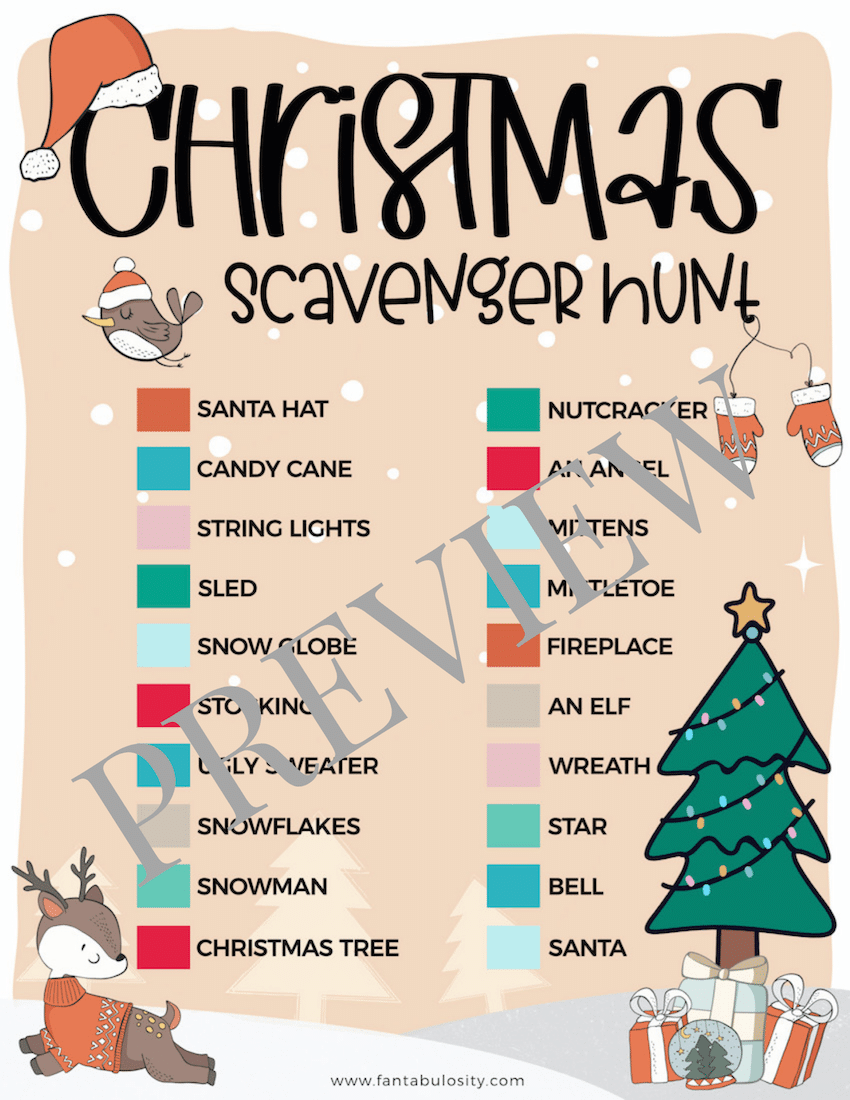 Christmas Scavenger Hunt Printable Checklist Ideas