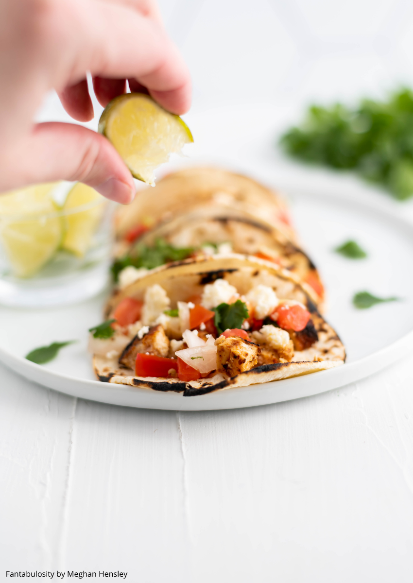 Chicken Street Tacos are easy and quick to prepare yet packed with authentic flavor. Charred corn tortillas, juicy seasoned chicken, pico de gallo and crumbled queso fresco all come together to make the ultimate taco Tuesday feast.