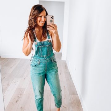 Woman wearing overalls