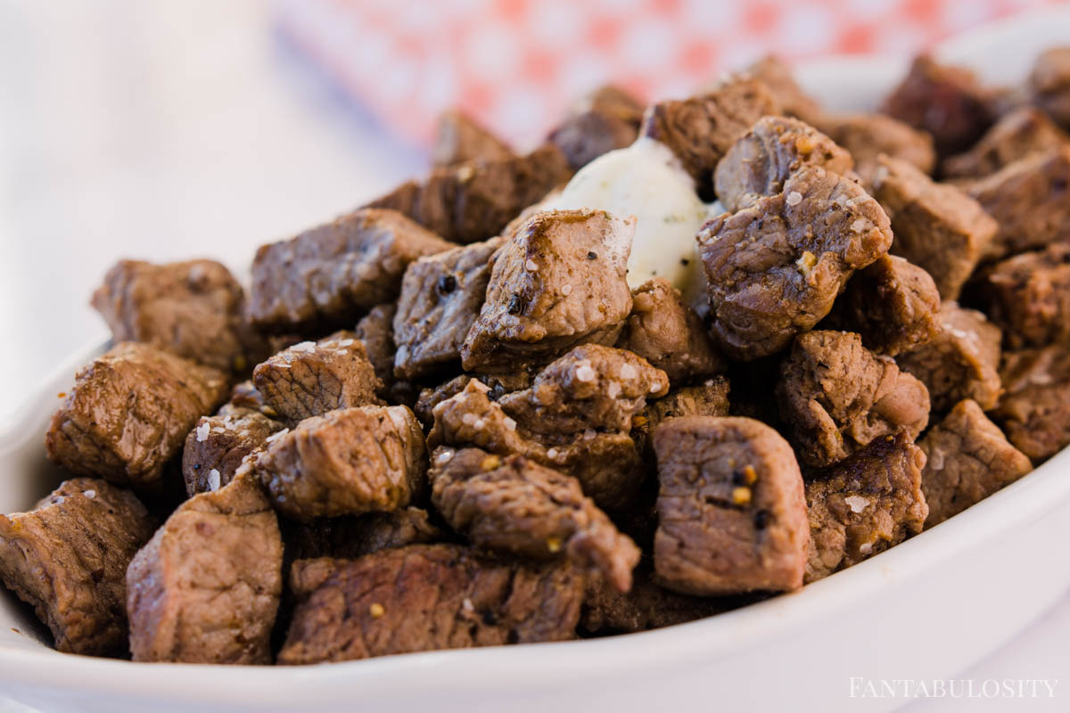 Steak Bites with garlic butter