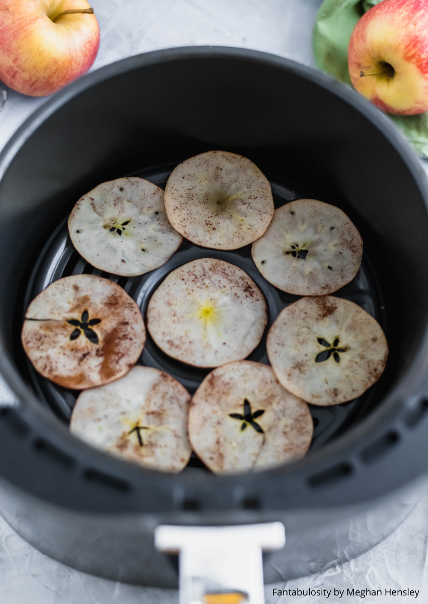 Air Fryer Apple Chips are an easy, healthy snack the whole family will love. Perfeclty crisp without all the calories.