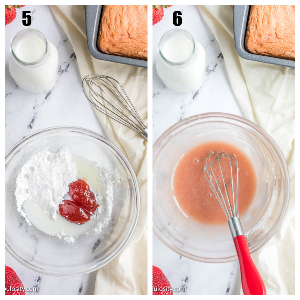 How to make frosting and glaze for strawberry brownies