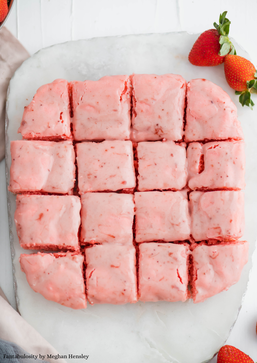 Strawberry Brownies Recipe with Creamy Frosting Option! Fantabulosity