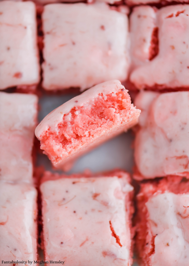 Strawberry Brownies Recipe with Creamy Frosting Option! Fantabulosity