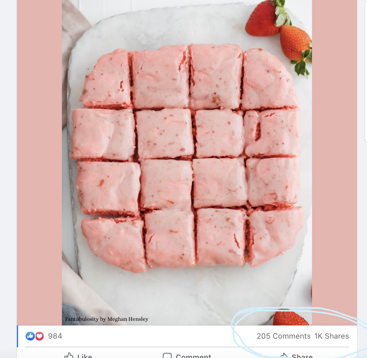 Strawberry Brownies recipe gone viral on Facebook