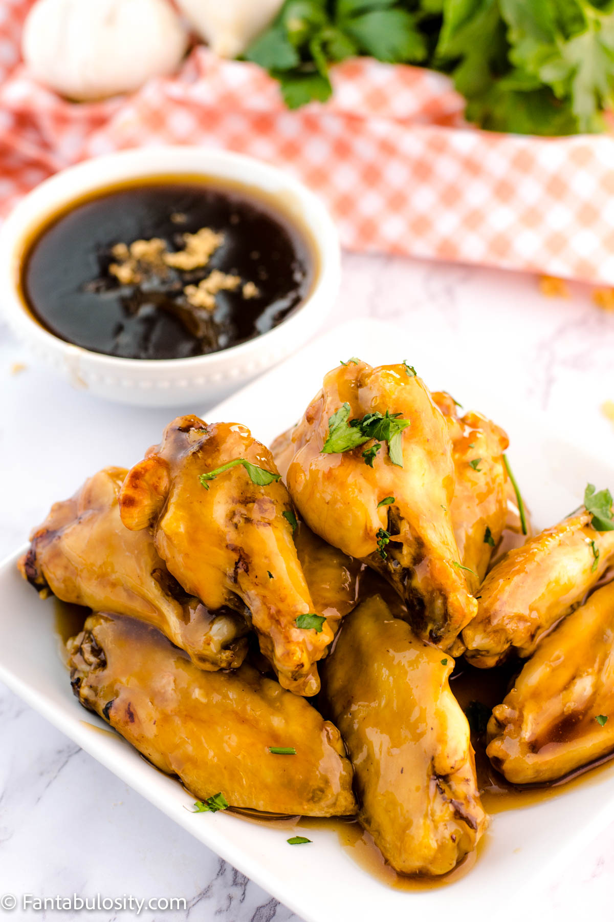 A plate of air fryer chicken wings.