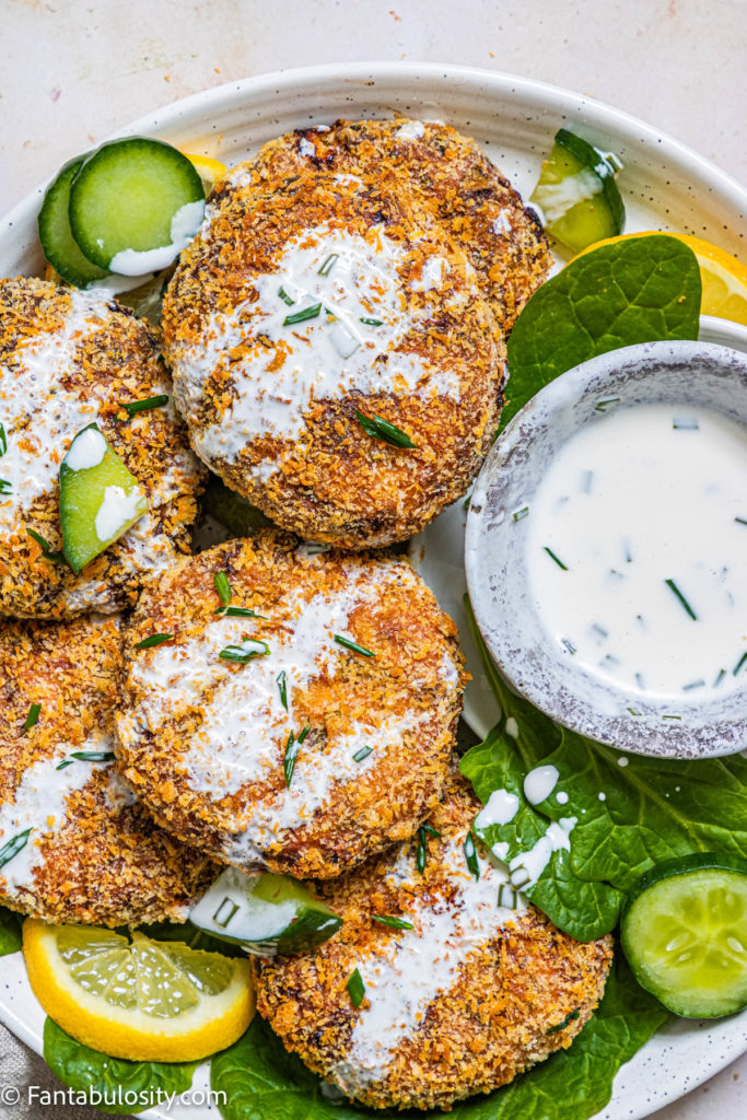 air fryer salmon patties with spicy mayo