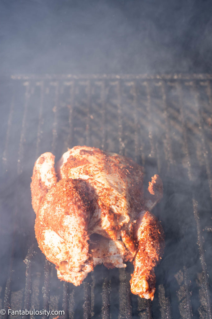 Place cornish hen on smoker breast side down or up