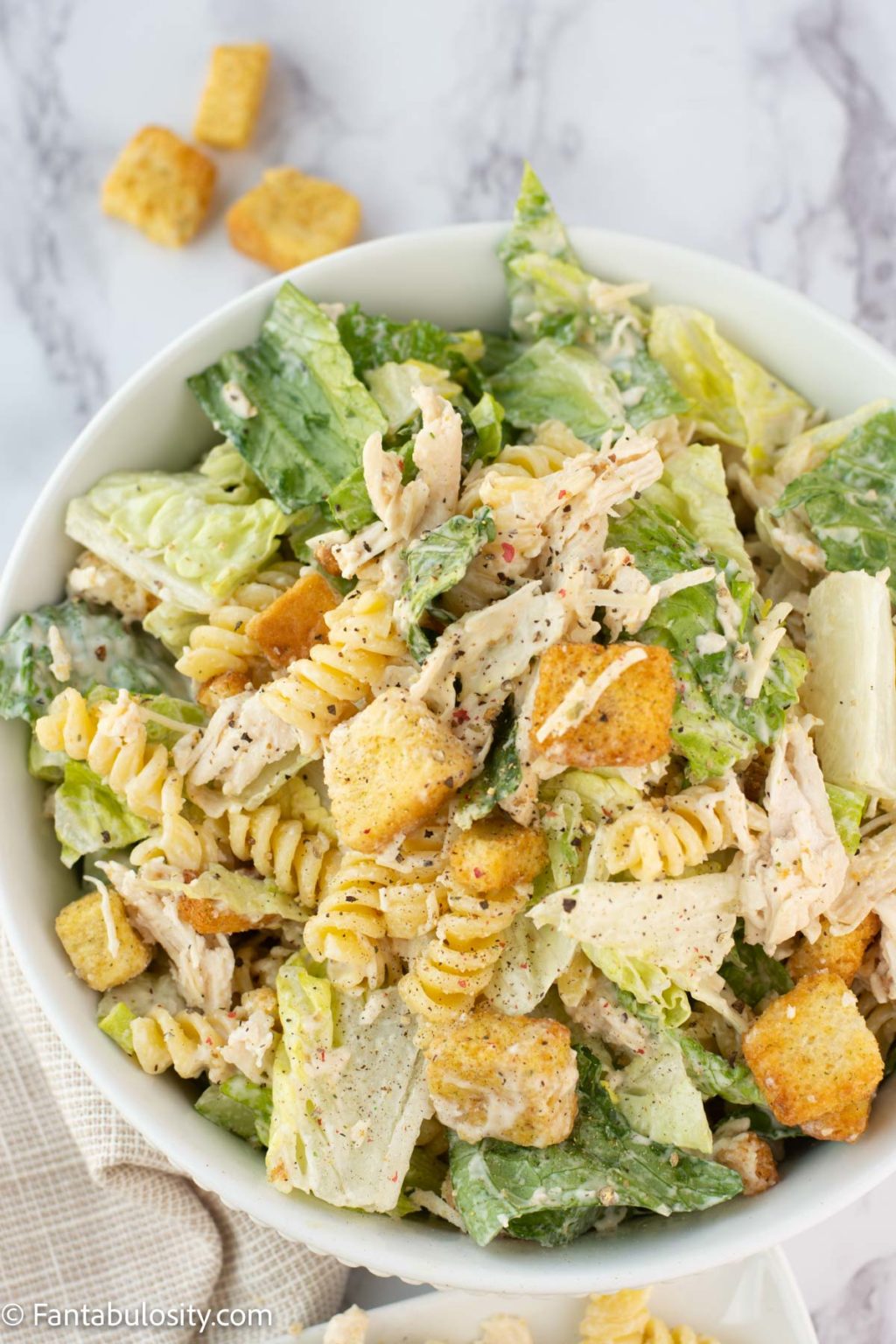 Chicken Caesar Pasta Salad Recipe - Fantabulosity