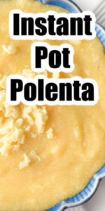 instant pot polenta in blue bowl