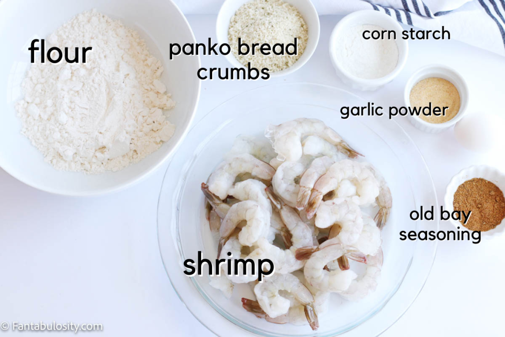 Ingredients for air fryer fried shrimp