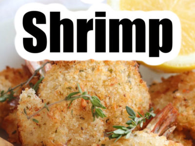 air fryer shrimp with text layer