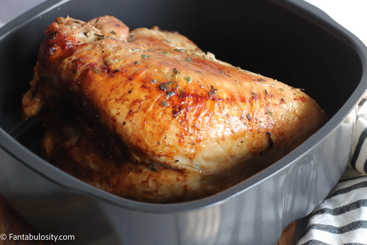 Cooked turkey breast in the air fryer