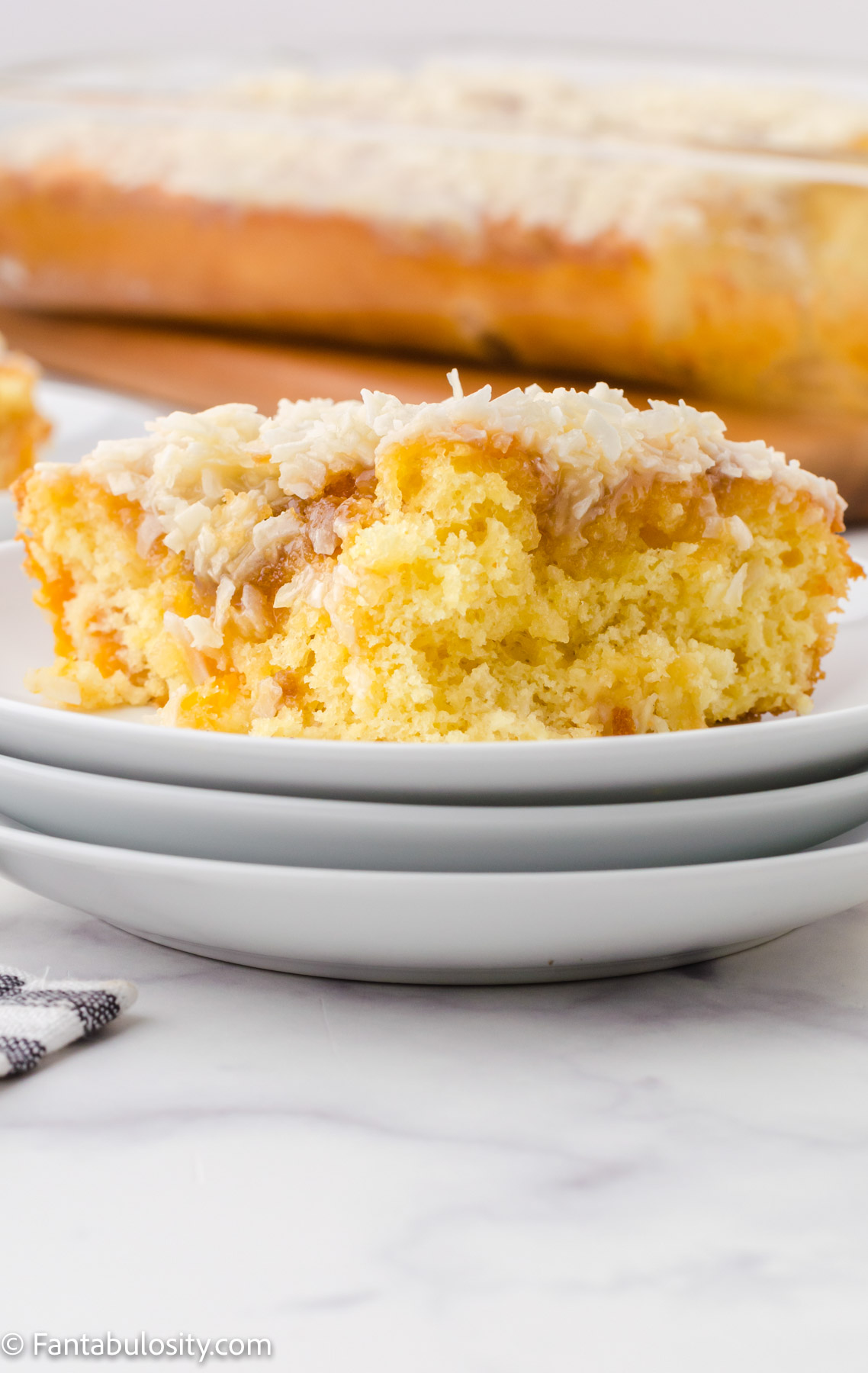 fruit cocktail cake with coconut