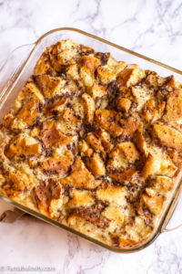 Bread Pudding in dish without sauce
