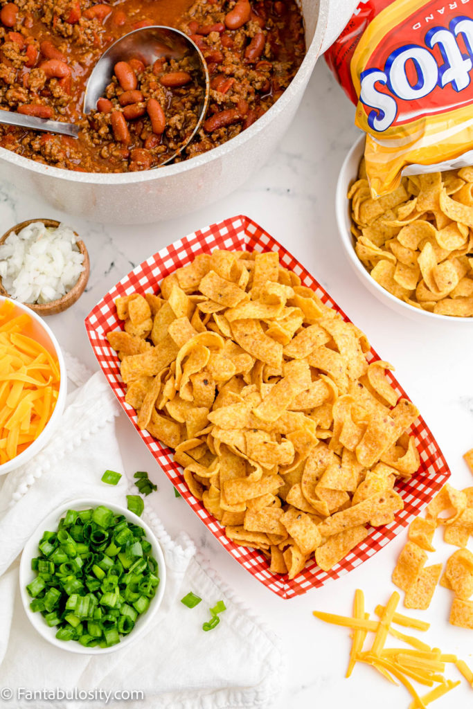 Frito Boat - corn chips ready for chili