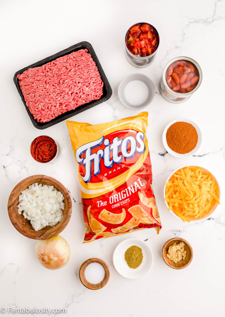 Ingredients for Frito Chili Pie recipe