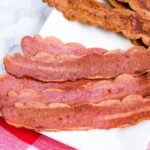 Turkey bacon that was baked in the oven.