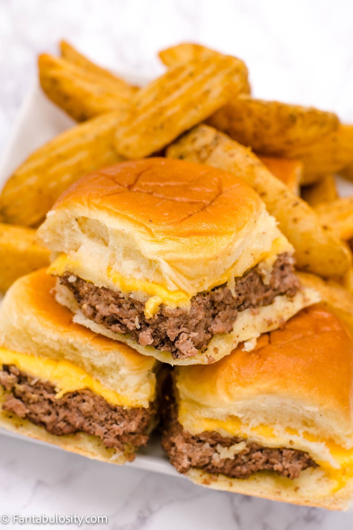  easy cheeseburger sliders stacked