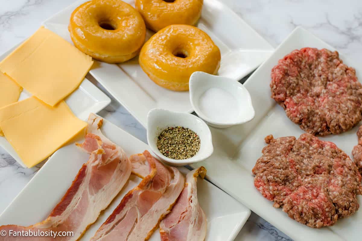 Donut Burger Ingredients for Cheeseburgers